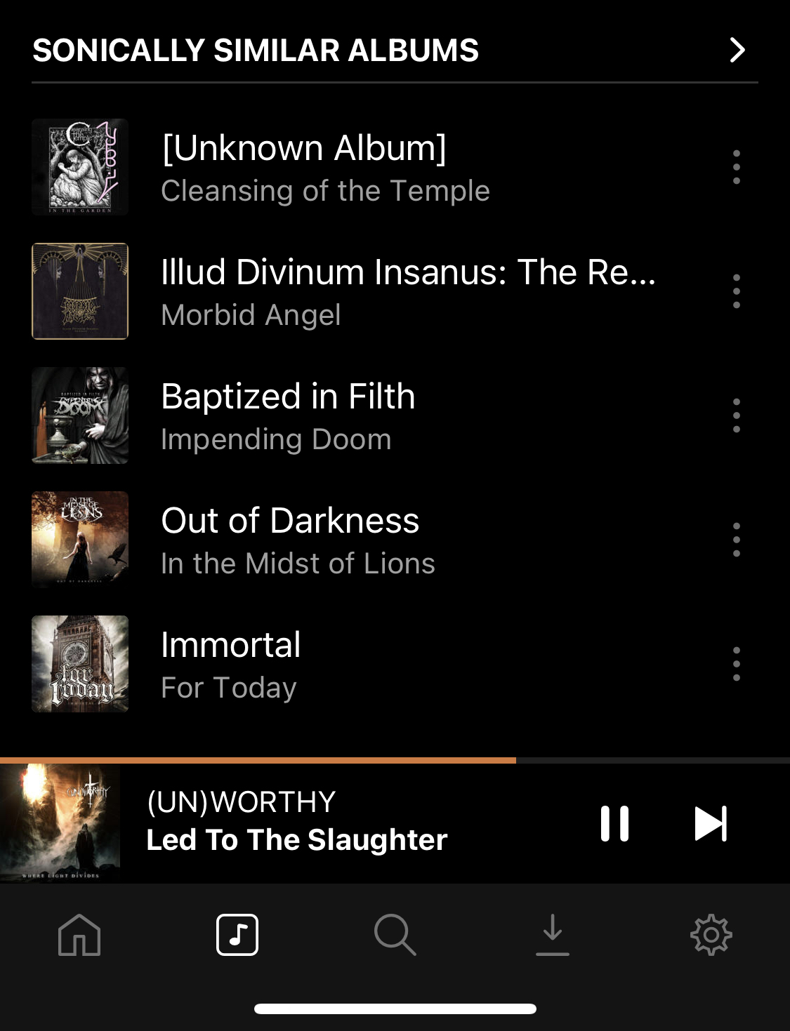 A selection of death metal(core) albums, mostly Christian but one very not.